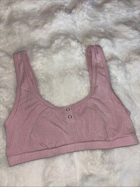 Auden Ribbed Scoop Bralette in Dusty Pink